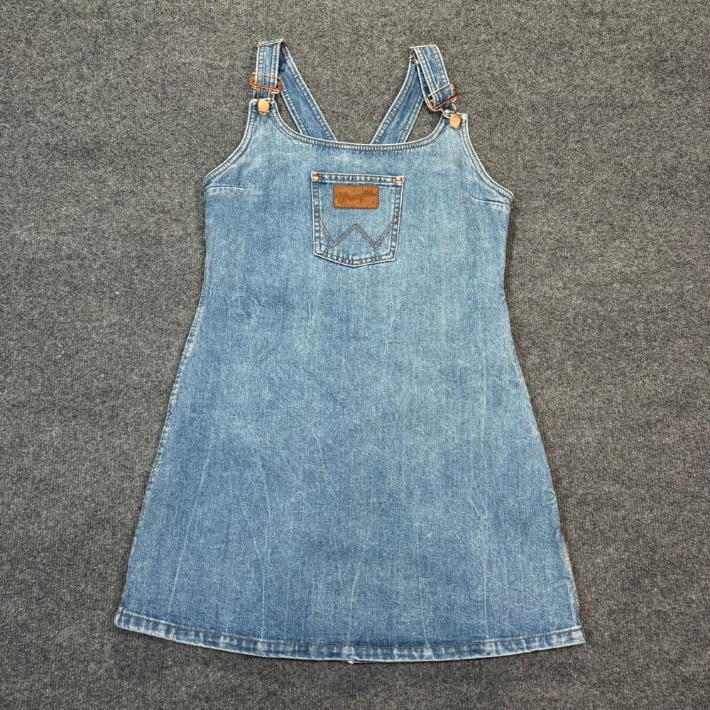 NWT Wrangler x Staud The Overall Dress Blue Denim Mini Pinafore Womens Size M - Picture 2 of 8